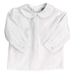 LS White Button Back Shirt -Toddler