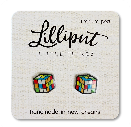 Retro Puzzle Cube Earrings