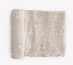 Taupe Cross - Muslin Swaddle