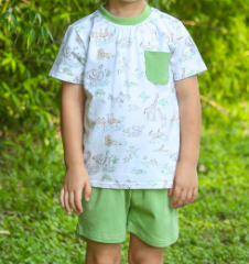 Safari Animals Pocket Short Set - Boy