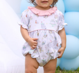 Party Animals SS Ruffle Bubble