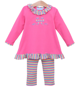 Pink Bow Pant Set - Toddler