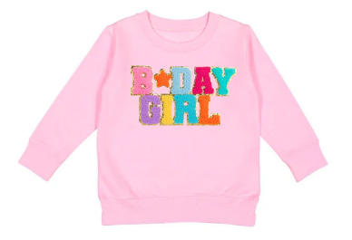 Birthday Girl Patch Pink Sweatshirt