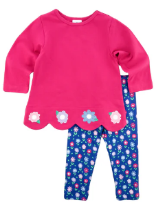 Scallop Tunic Set w/Flowers - Toddler