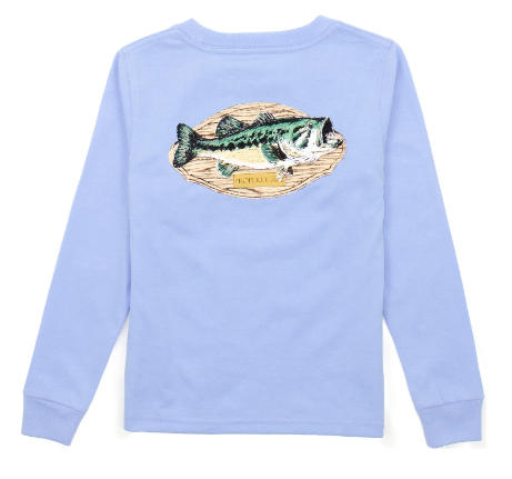 Boys Bass Mount LS Light Blue Tee