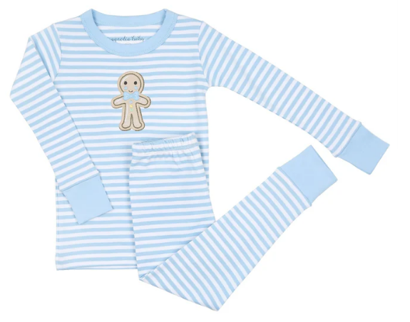 Gingerbread Land PJ Set - Blue- Boys