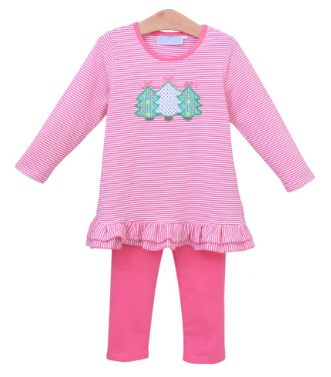 Christmas Tree Ruffle Pant Set - Toddler