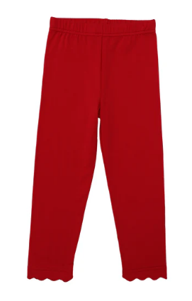 Scallop Leggings - Red - Toddler