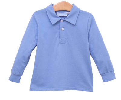 Jackson Malibu Blue LS Polo - Toddler