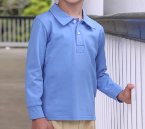 Jackson Malibu Blue LS Polo - Boys