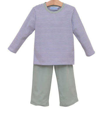 Miller Dusty BL Stripe/Sage Pant Set-TOD