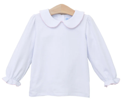 Peter Pan Collar Shirt - LT Pink -Girl