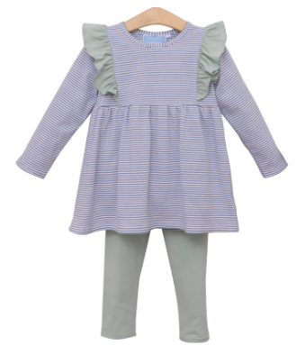 Madison BL Stripe/Sage Pant Set-Girls