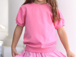 Landry Pink Puff Sleeve Top - Girls