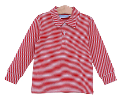 Jackson Red Stripe LS Polo - Boys