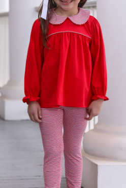 Abigail Red Pant Set - Girls