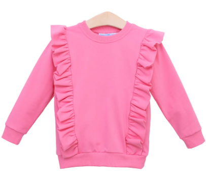 Laura Pink Ruffle Pullover - Girls