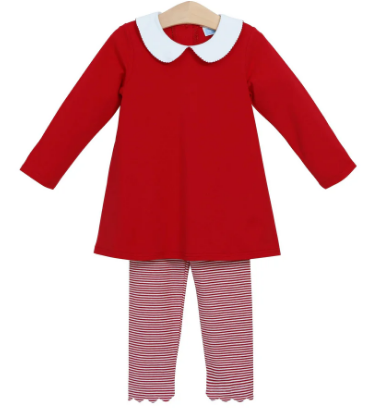 Claire Red Stripe Pant Set -Toddler