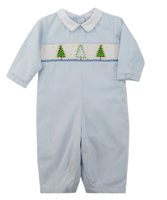 Smocked Christmas Trees Baby Boy Longall