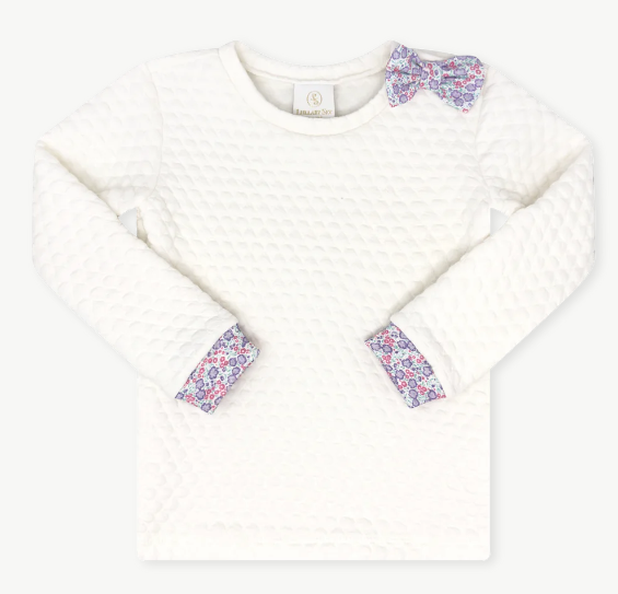 Quilted Sweatshirt WHT/Floral - Toddler