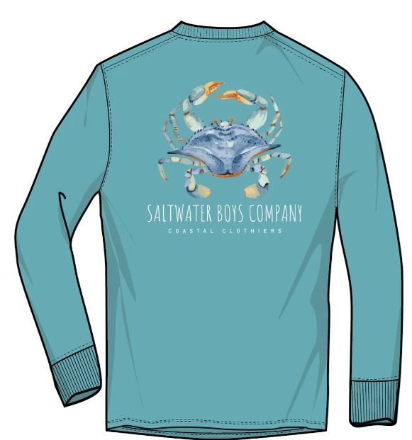 Crab Aqua LS Graphic Tee - Tween