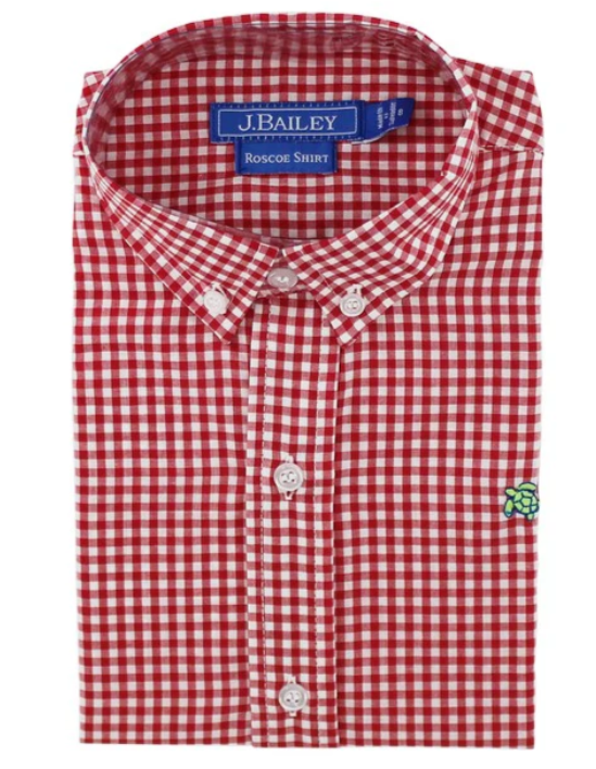 Red Check Button Down Shirt - Boys