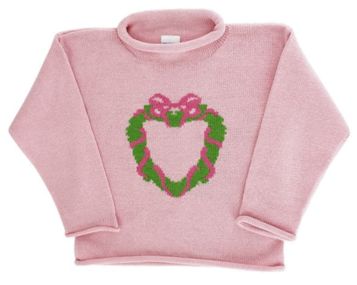 Wreath On Pink Sweater- Toddler