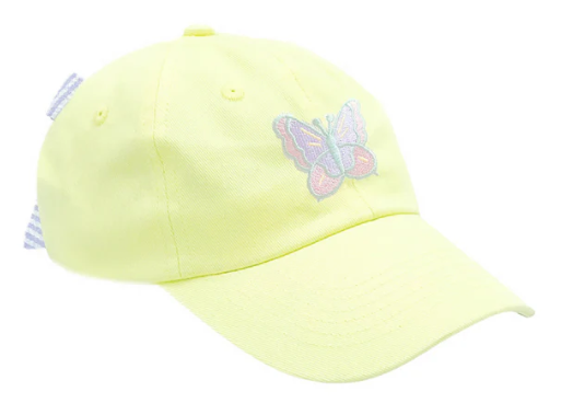 Yellow Butterfly w/Bow Kids BB Hat