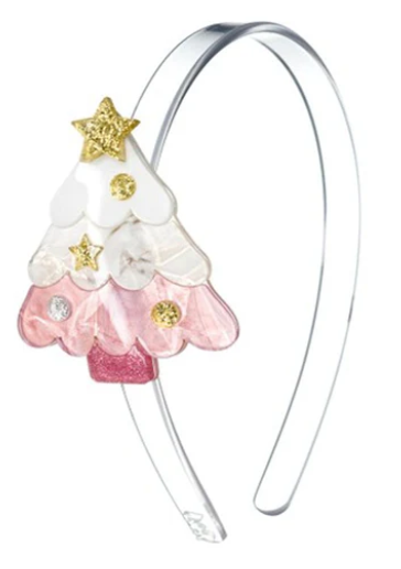 Christmas Tree Pink Pearlized Headband