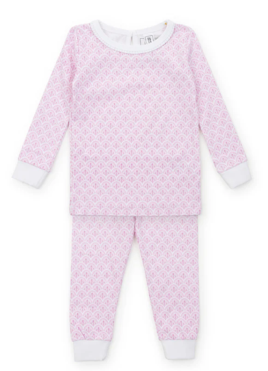 Ava Scalloped Pink PJ Set