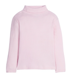 Bubblegum Ribbed Turtleneck - Girls