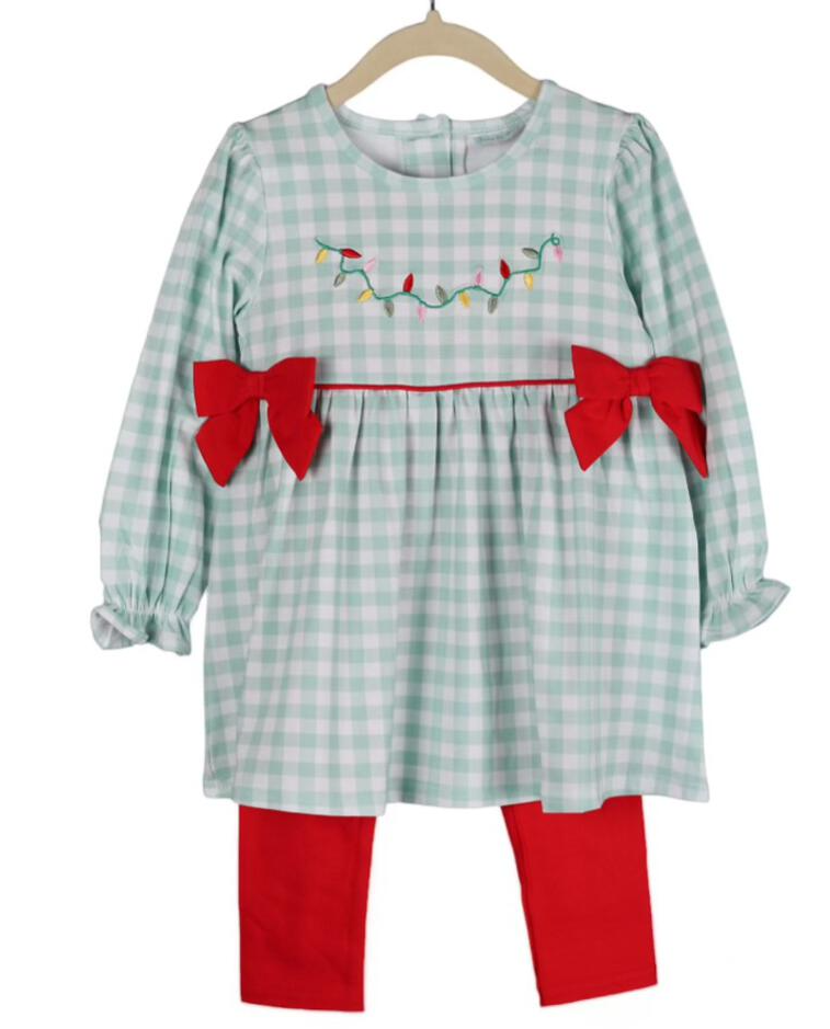 Christmas Lights Pant Set - Girls