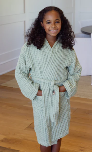 Organic Cotton Kids Robe - Sage