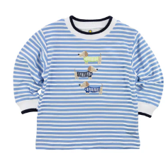 Stripe Lt Blue Shirt w/Dogs