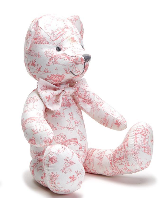 Animal Toile Stuffed Teddy Bear- Pink