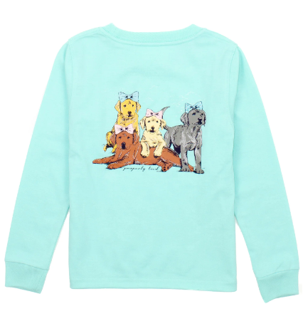 Puppy Pile LS Seafoam Tee - Toddler