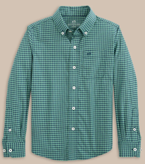 Frosty Spruce Plaid Button Down