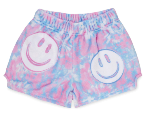 Tie Dye Smile Plush Shorts