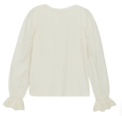 Cloud LS w/Ruffle Eyelet Cuff Top