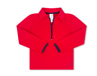 Henry Half Zip Red/Navy Pullover