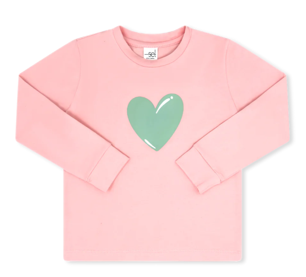 Totally Tee LS Pink - Heart - Girls