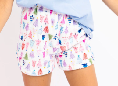 Merry Christmas Plush Shorts - Tween