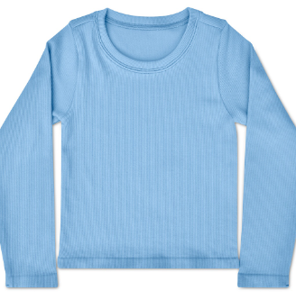 Bright Blue Ribbed LS Shirt