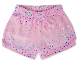 Pink Foil Stars Plush Shorts