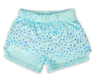 Blue Foil Stars Plush Shorts