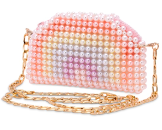 Rainbow Beaded Cross Body Bag