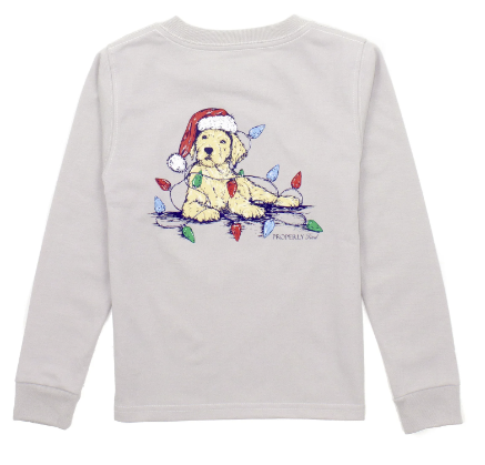 Santa Paws LS Ice Grey Tee