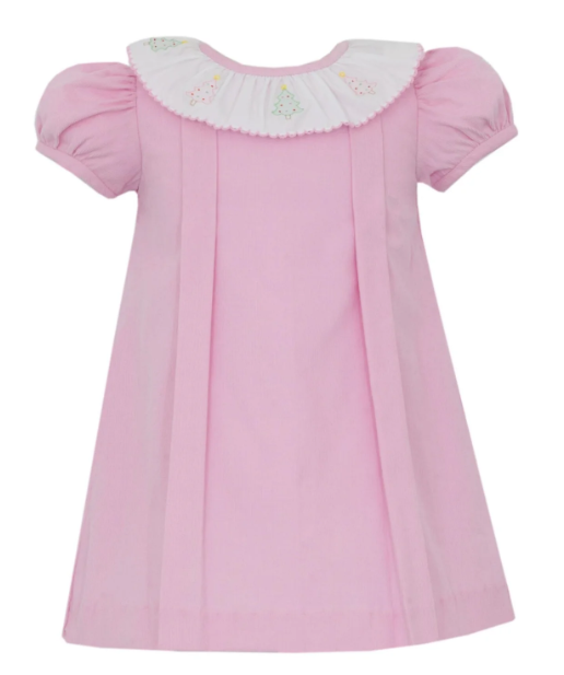 Pink Cord Dress w/Ruffle Collar -Toddler