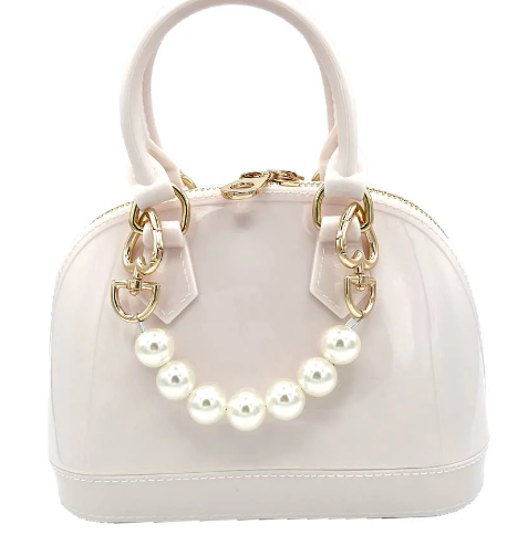 Cate Blush White w/Pearl Purse