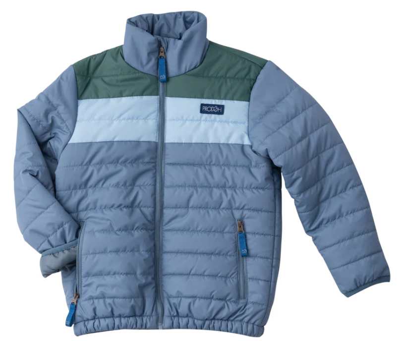 Puffer Jacket in Bluefin Blue Colorblock